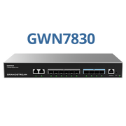 Grandstream GWN7831 aggregation switch shown at an angle with 10G SFP+ ports