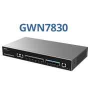 Grandstream GWN7831 Layer 3 aggregation switch rack-mounted detail view