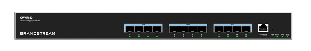 Grandstream GWN7832 12Ports 10G SFP Layer 3 Aggregation Managed Switch