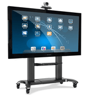 Video Conferencing Equipment Floor Stand for 60″-100″ Screen With Camera Tray and Codec Shelf