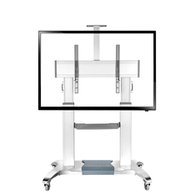 Video Conferencing Equipment Floor Stand for 60″-100″ Screen With Camera Tray and Codec Shelf