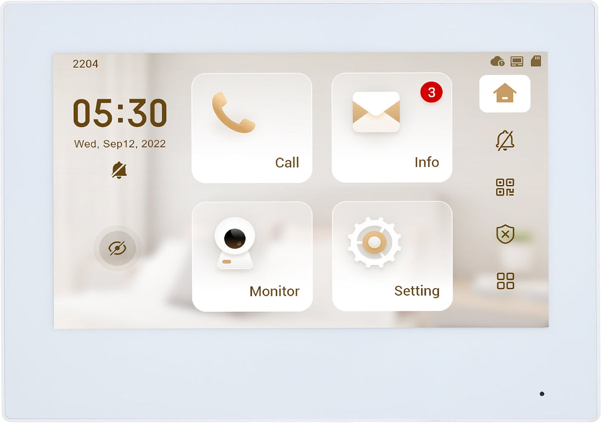 Klear IP PoE Intercom 7" Touch Screen with WiFi — White