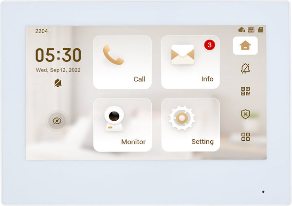 Klear IP PoE Intercom 7" Touch Screen with WiFi — White