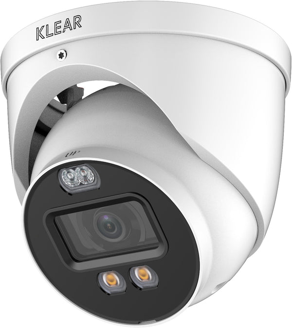 Klear 8MP CVI AIO Eyeball, 40m Hybrid (Colour+IR), F1.0, Audio, Speaker, Siren, Strobe — White / 2.8mm