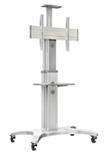 Video Conferencing Equipment Floor Stand for 32″- 65″ Screen With Camera Tray and Codec Shelf