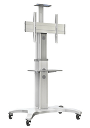 Video Conferencing Equipment Floor Stand for 32″- 65″ Screen With Camera Tray and Codec Shelf
