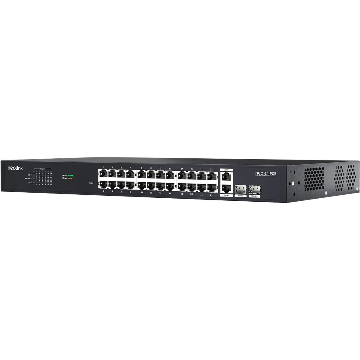 Neolink 24-Port PoE+ Cloud Managed Gigabit Network Switch, Metal, 410W