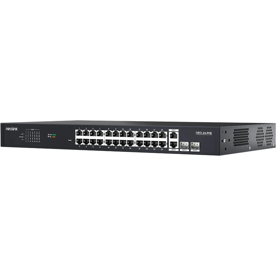 Neolink 24-Port PoE+ Cloud Managed Gigabit Network Switch, Metal, 410W