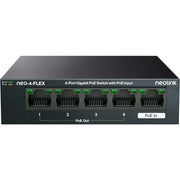 Neolink 4-Port PoE Powered Gigabit Network Switch with 1-PoE Input, Metal, Fanless, Up to 30W