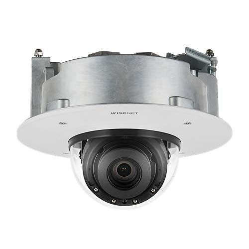 Hanwha PND-A6081RF P Series, IP52 2MP 4.38-9.33mm Motorized Varifocal Lens, IR 40M AI IP Dome Camera, White