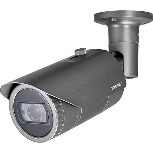 Hanwha QNO-6082R Q Series, WDR IP66 2MP 3.2-10mm Motorized Varifocal Lens, IR 30M IP Bullet Camera, Grey