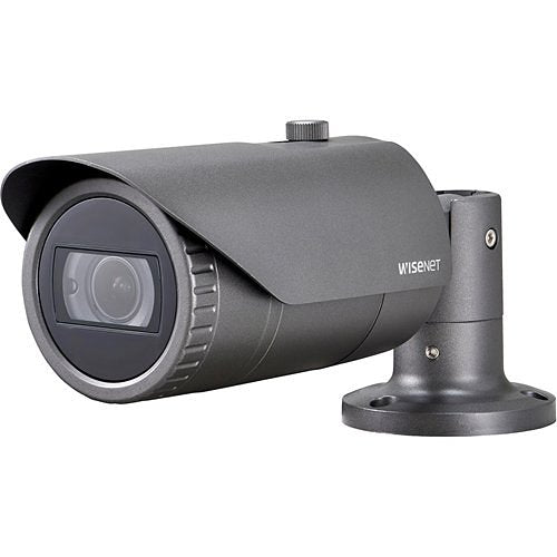 Hanwha QNO-8080R Q Series, WDR IP66 5MP 3.2-10mm Motorized Varifocal Lens, IR 30M IP Bullet Camera, Grey