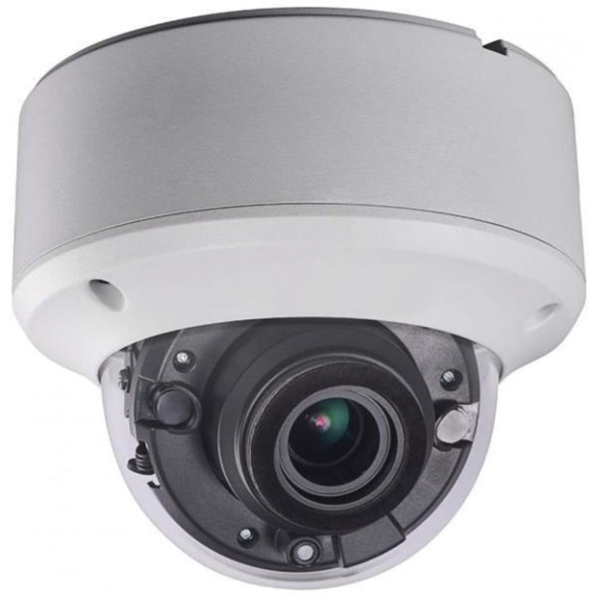 5MP TVI Motorized Vandal Dome, 40m IR, Hikvision PoC — White / Motorized