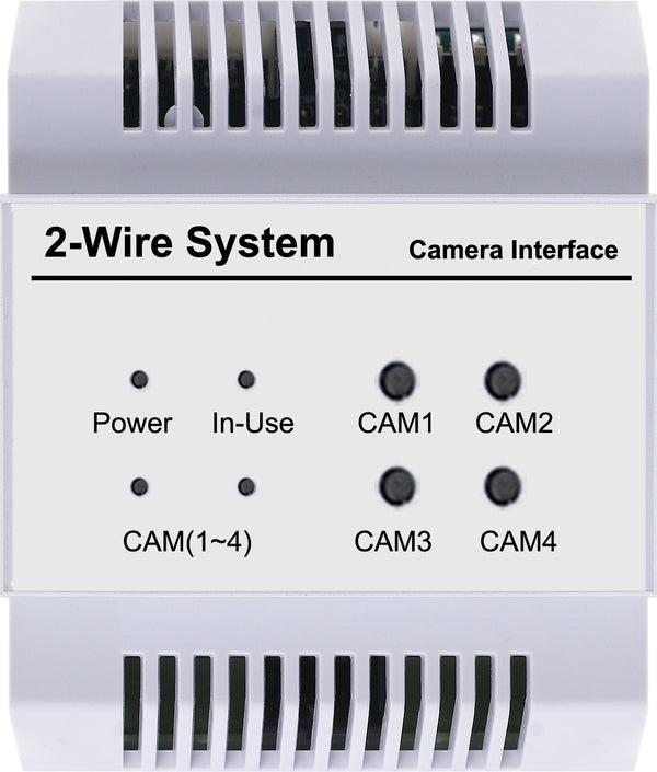 Technomate 2-Wire Intercom QSW connects 4 CVB-S Analogue CCTV Cameras