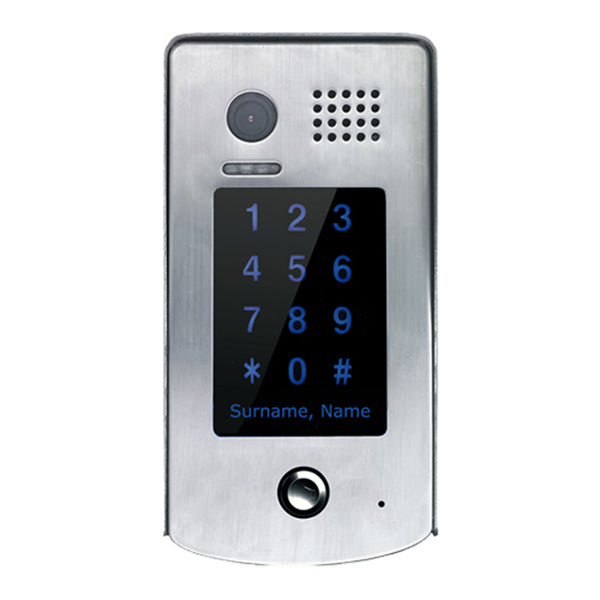 Technomate 2-Wire Intercom 1-Button with Keypad, Stainless Steel, Surface