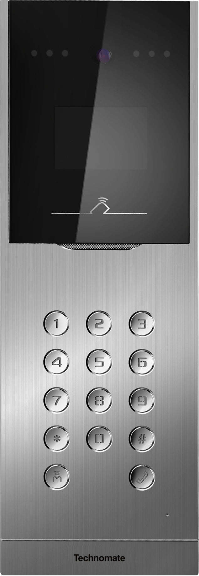 Technomate IP Apartment Unit, Camera, Keypad, Card Reader — Stainless Steel