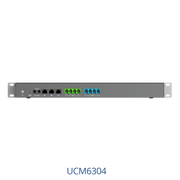 Grandstream UCM6304 IP PBX rear view showing FXS, FXO and network ports
