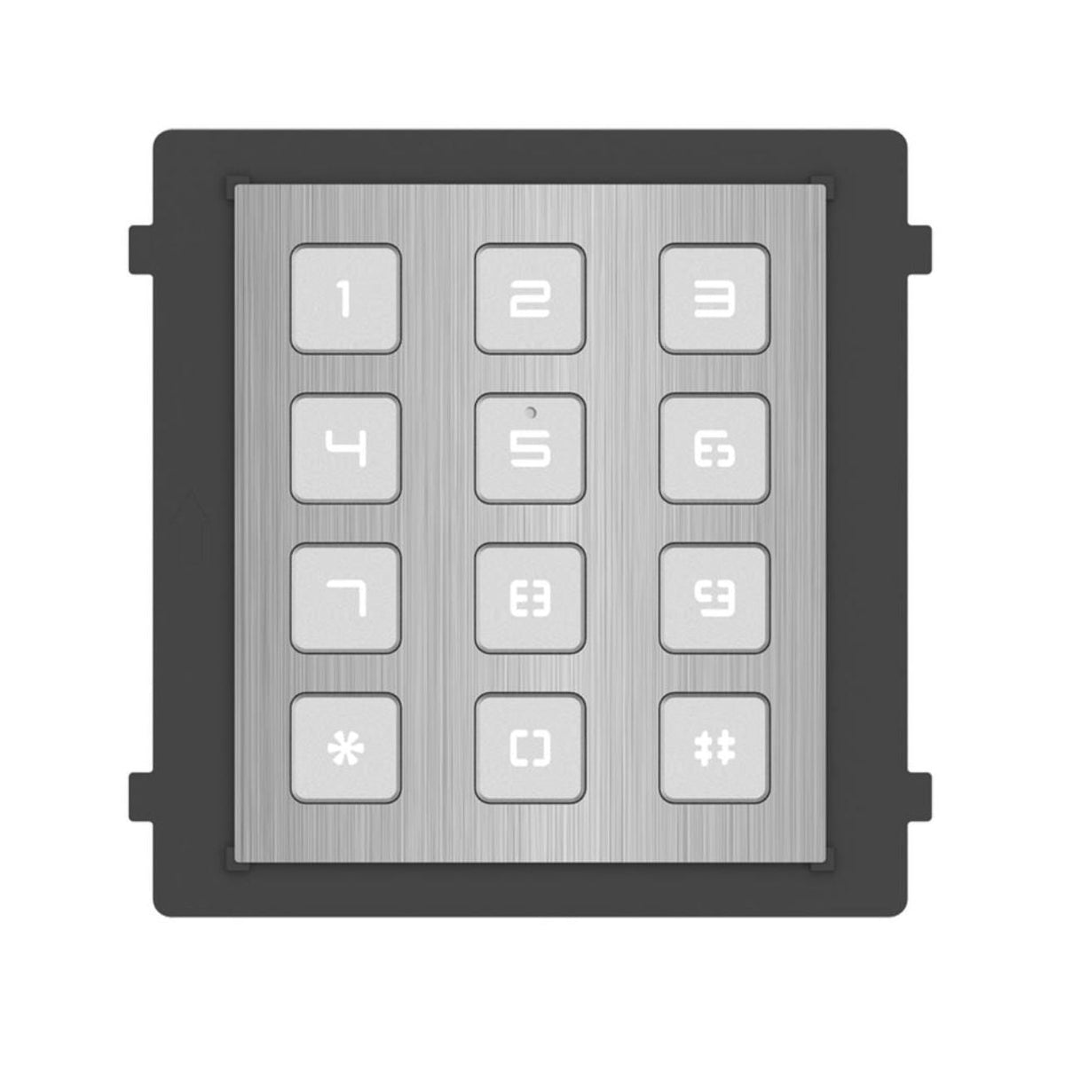 Hikvision Intercom Keypad Module, Stainless Steel — Black