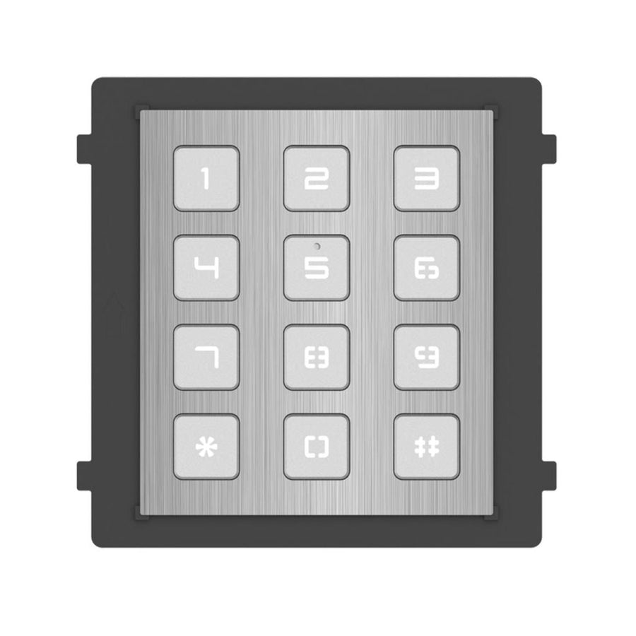 Hikvision Intercom Keypad Module, Stainless Steel — Black