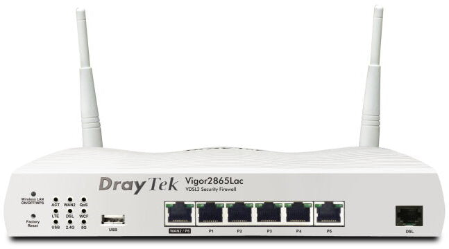 Draytek Vigor 2865 VDSL and Ethernet Router with AC1300 Wi-Fi and built-in LTE modem