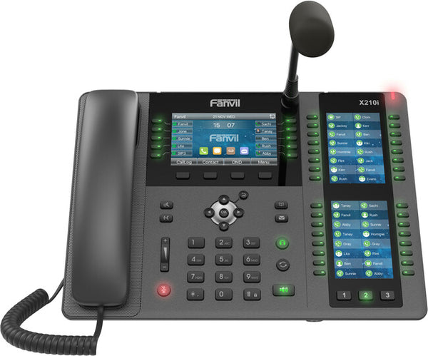 Fanvil X210i-V1 with Three Screens, 96 BLF Keys, Bluetooth and a Gooseneck Microphone