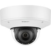 Hanwha XNV-9082R X Series, WDR IP67 4K 2.8-8.4mm Motorized Varifocal Lens, IR 40M IP Dome Camera, White