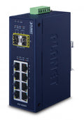 Planet IGS-1020TF IP30 Industrial 8-Port 10/100/1000T + 2-Port 100/1000X SFP Ethernet Switch (-40~75 degrees C)