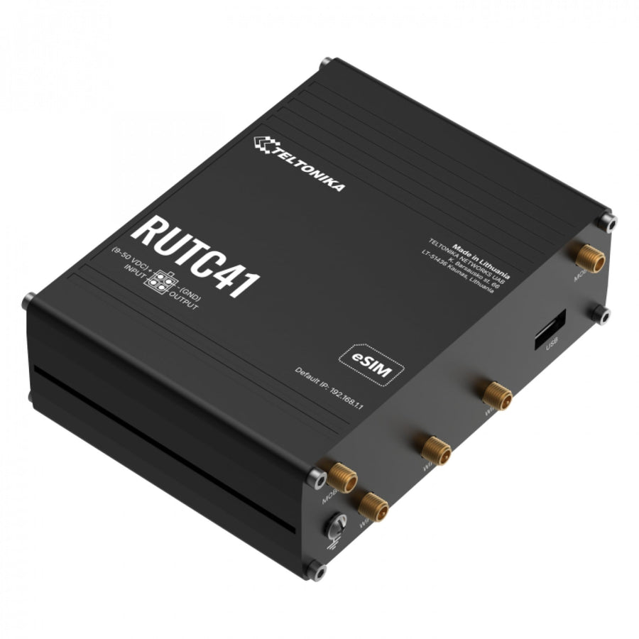 Teltonika Networks RUTC41 (EU) 4G Cat 4 Edge router with WiFi 6, docker support, x5 ethernet ports, eSIM