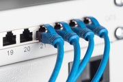 CAT 6 patch panel, shielded, 24-port RJ45, 8P8C, LSA, 1U, rack mount, grey, 482x44x109 mm