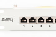 CAT 6 patch panel, shielded, 24-port RJ45, 8P8C, LSA, 1U, rack mount, grey, 482x44x109 mm