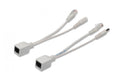 Passive PoE Cable Kit 1x Splitter PD cable, 1x Injector PSE cable, White