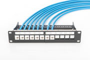 Modular Patch Panel, shielded, 12-Port Blank,1U,254mm (10") Rack Mount, black RAL 9005