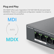 TP-Link MS108GP 8-Port Gigabit Desktop Switch with 7-Port PoE+