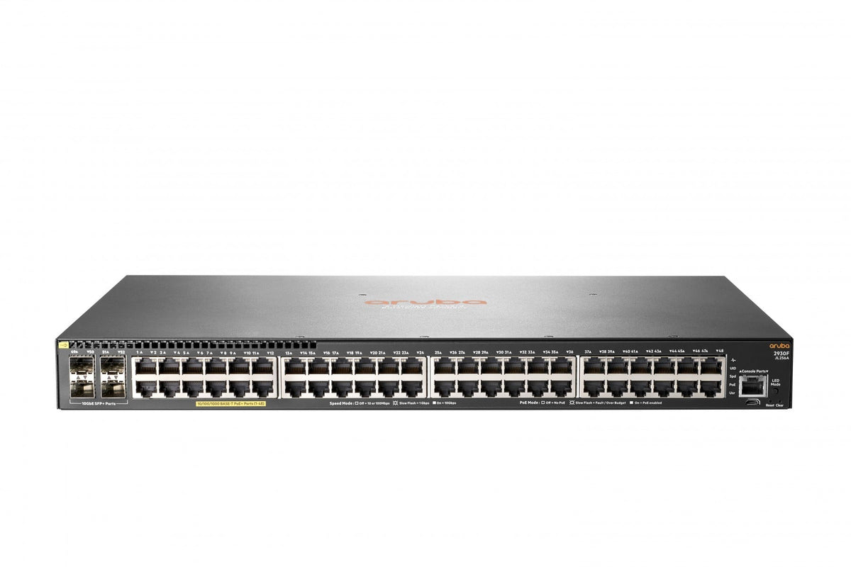 Hewlett Packard Enterprise 2930F 48G PoE+ 4SFP+ Switch - Fiber Optic (JL256A)