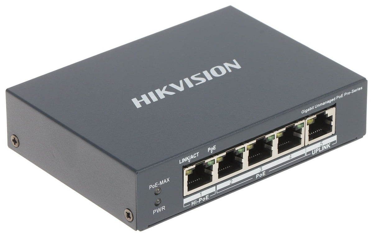 Hikvision DS-3E0505HP-E 4 Port Gigabit Unmanaged POE Switch