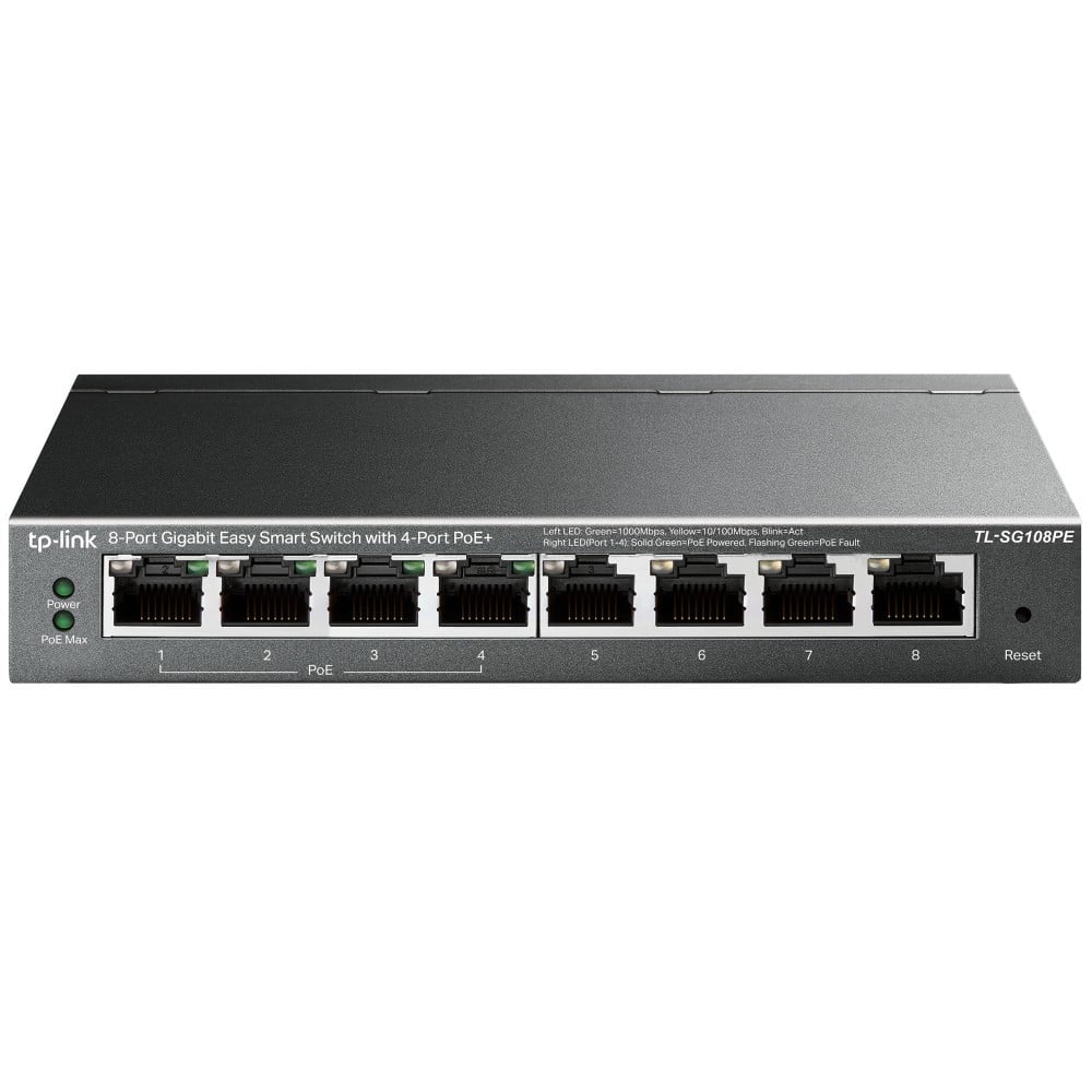 TP-Link TL-SG108PE 8-Port Gigabit Easy Smart Switch with 4-Port PoE+