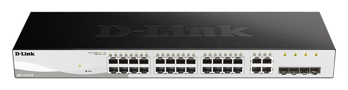 D-Link 28-Port Layer2 Smart Managed Gigabit Switch|green 3.0 24x 10/100/1000Mbit/s TP - Switch - Fiber Optic (DGS-1210-28/E)