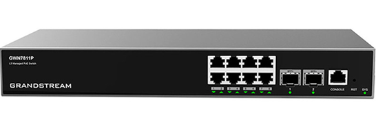 Grandstream GWN7811P 8-Port Gigabit Enterprise Layer 3 Managed PoE Network Switch image 0