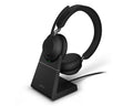 Jabra Evolve2 65 Link380a MS Stereo Black Headset with Desk Stand