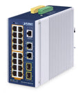 Planet IGS-4215-16P2T2S IP30 Industrial L2/L4 16-Port 10/100/1000T 802.3at PoE + 2-Port 10/100/1000T + 2-Port 100/1000X SFP Managed Switch (320 watts PoE budget
