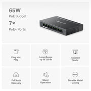 TP-Link MS108GP 8-Port Gigabit Desktop Switch with 7-Port PoE+