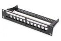 Modular Patch Panel, shielded, 12-Port Blank,1U,254mm (10") Rack Mount, black RAL 9005