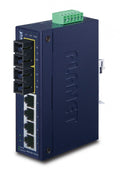 Planet ISW-621TS15 IP30 Slim Type 4-Port Industrial Ethernet Switch + 2-Port 100Base-FX(15KM) (-40 - 75 C)